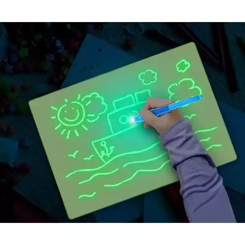 Fun Drawing Pad Board Glow in Dark with Light for Kids Painting Board Educational Toy and Developing Drawing or Writing Skills (A3)