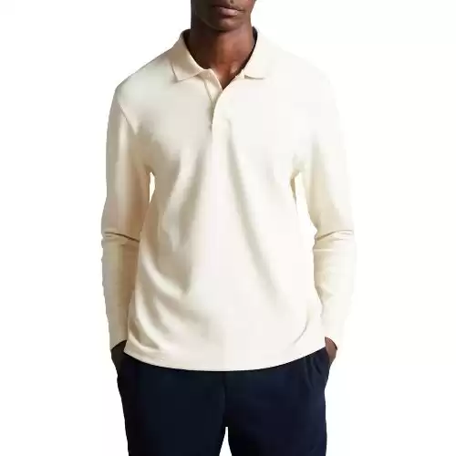 TED BAKER LONDON Baddow Heavy Twill Jersey Long Sleeve Polo