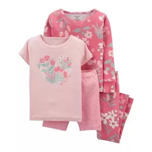 Carter's 4-Piece Floral 100% Snug Fit Cotton PJs