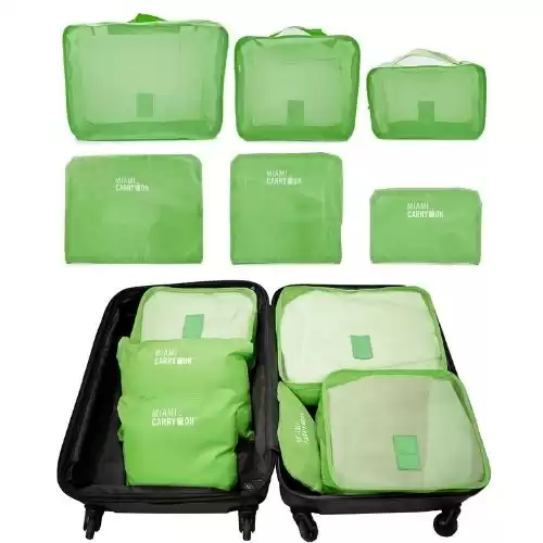 Miami CarryOn Set of 6 Neon Packing Cubes, Traveler's Luggage Organizer & Reviews - Travel Accessories - Luggage