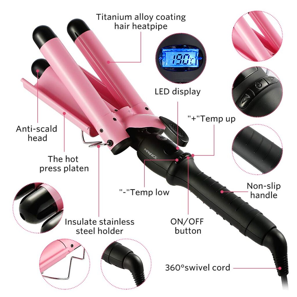 three barrel curling iron