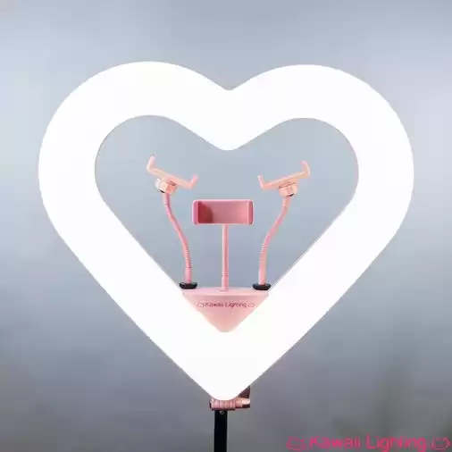 20" Dimmable RGB LED Heart-Shaped Pro Ring Light Kit By Kawaii Lighting