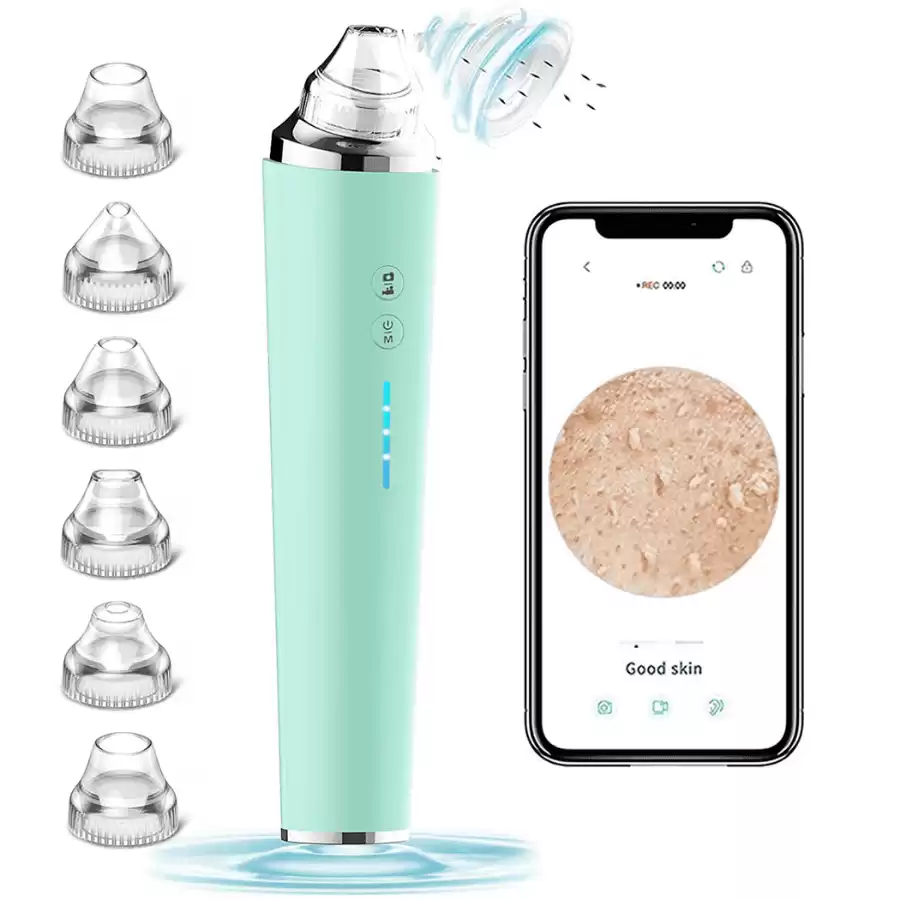 Blackhead Remover Pore Vacuum with Camera, [FDA Certification] Black Head Remover Suctioner 3 Suction Power & 6 Probes, WiFi Real-Time Skin Screen,Upgraded Pimple Vacuum Acne Comedone Extractor