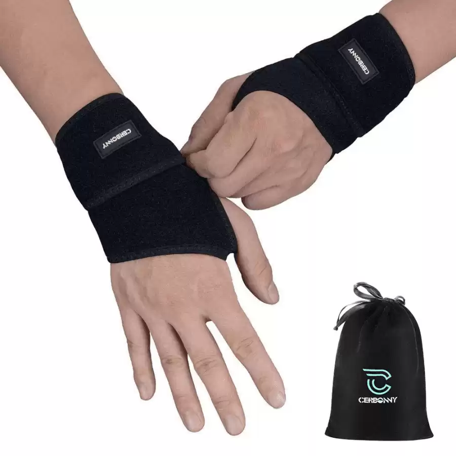 CERBONNY Carpal Tunnel Wrist Brace ,2Pack Wrist Support Brace Adjustable Wrist Strap Reversible Wrist Brace for Sports Protecting/Tendonitis Pain Relief/Carpal Tunnel/Arthritis-Right&Left