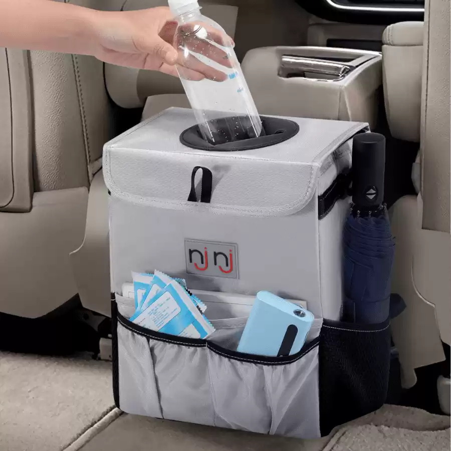 Waterproof Car Trash Can Garbage Bin,Super Large Size Auto Trash Bag for Cars with Lid and Storage Pockets,Leak Proof Vehicle Car Organizer Hanging