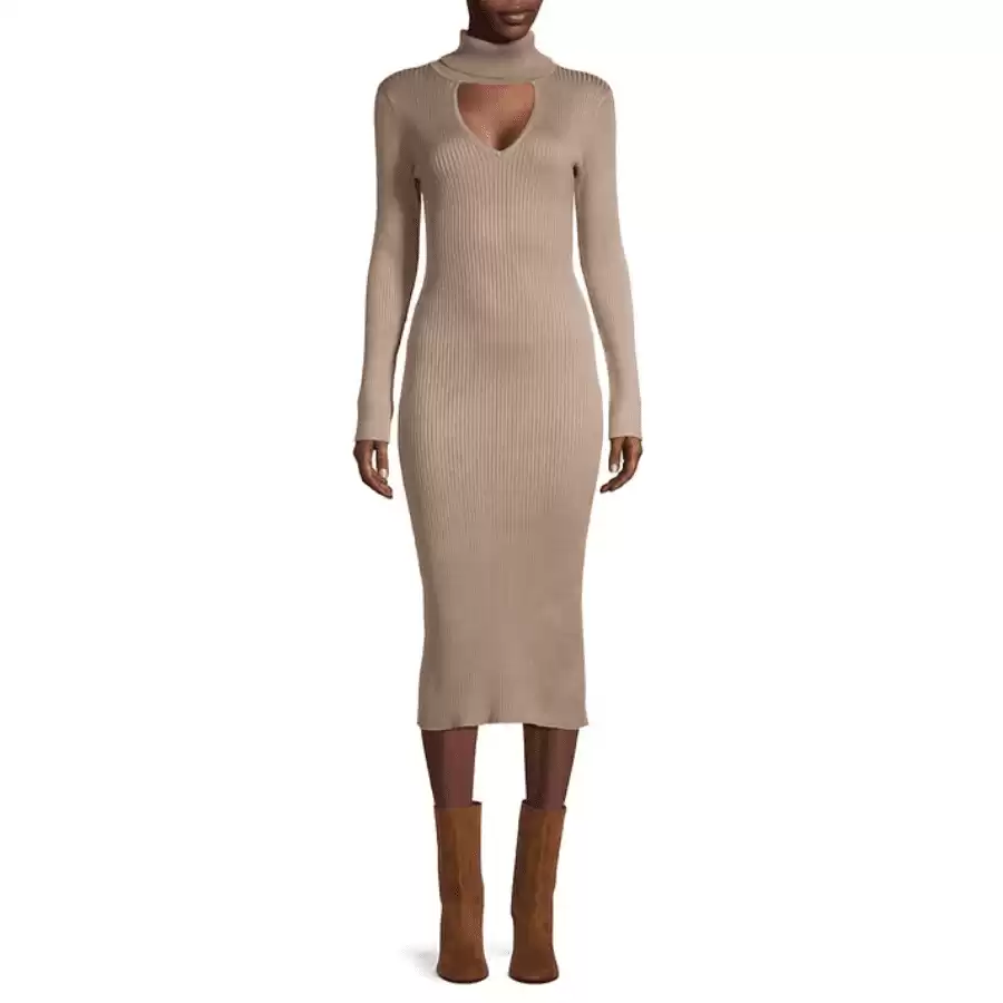 DKNY Long-Sleeve Midi Sweater Dress