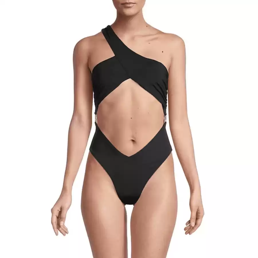 WeWoreWhat ​Asymmetrical Crossover One-Piece Swimsuit