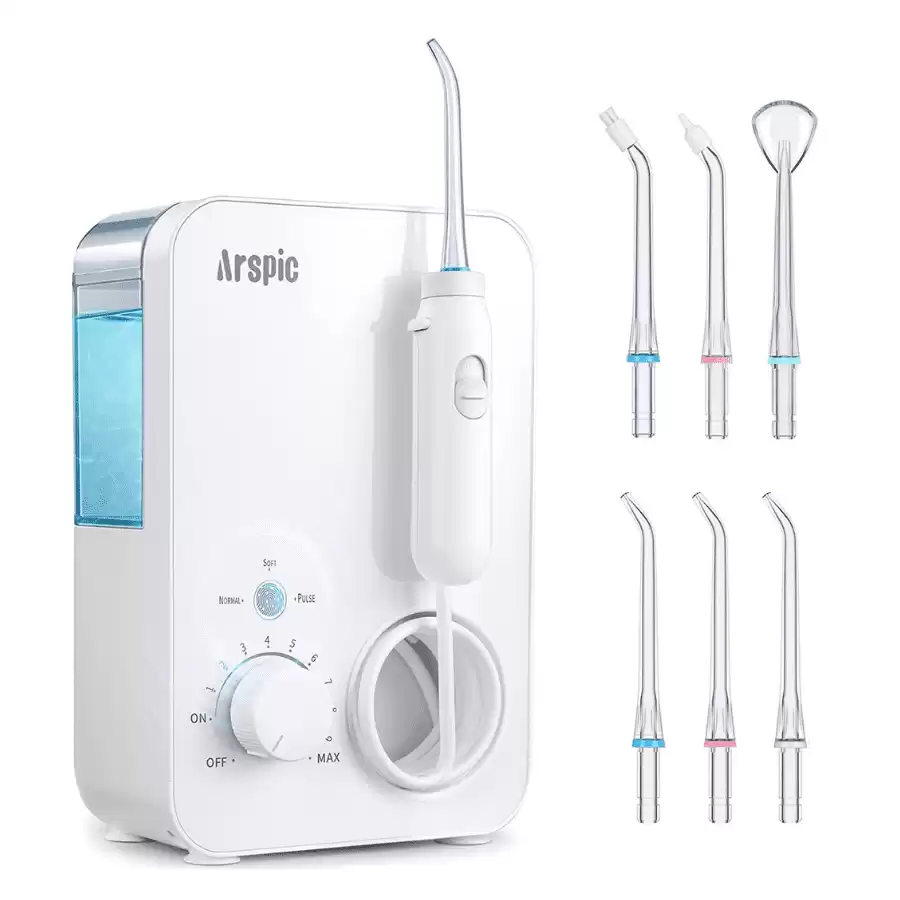 Water Flosser for Braces Teeth Cleaning, 3 Flossing Modes & 10 Settings, 600ML Dental Oral Irrigator Water Flosser Teeth Cleaner with 7 Jet Tips for Adults, Kids, Gums, Daily Dental Care