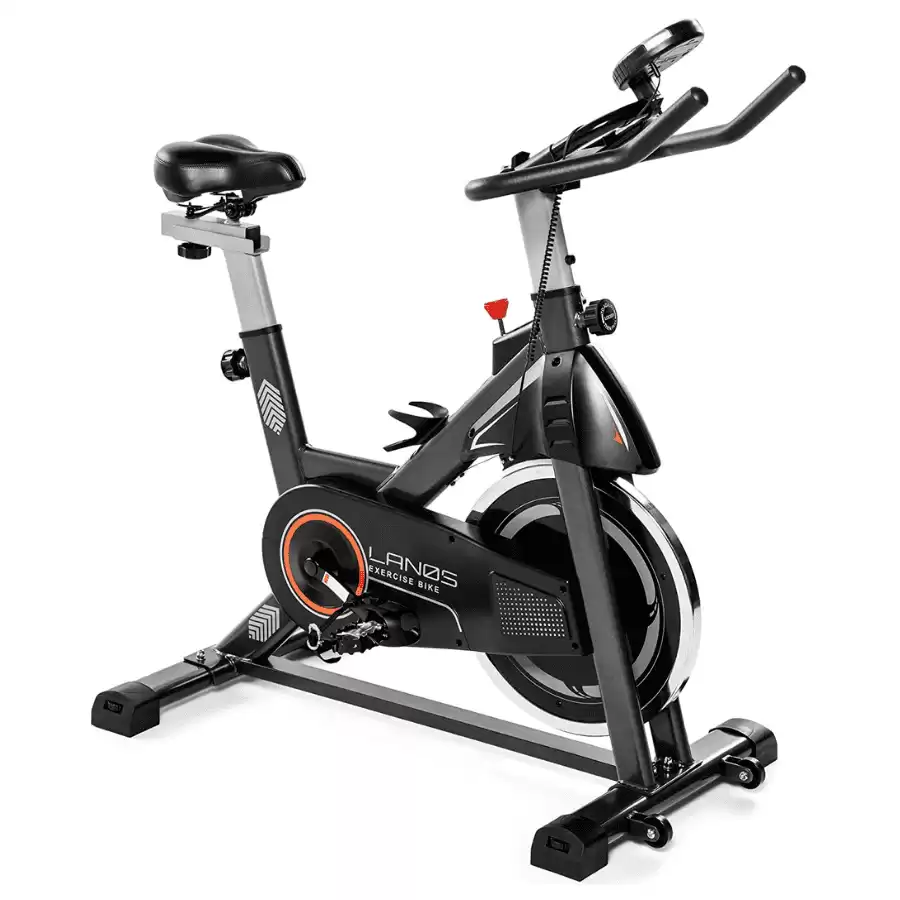 Lanos Exercise Bike, Stationary Bike for Indoor Cycling | The Perfect Exercise Bikes for Home Gym | Indoor Exercise Bike for Men and Women | Stationary Bike | Comfortable Seat Cushion, Silent Belt Dri...