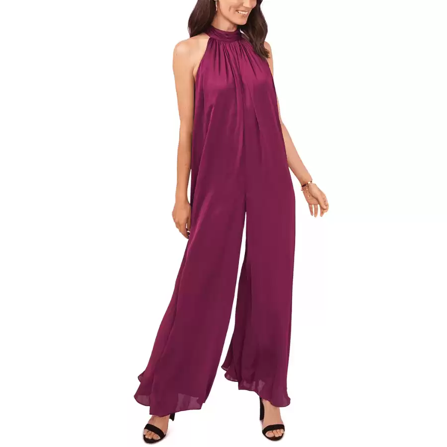 MSK Wide-Leg Halter Jumpsuit