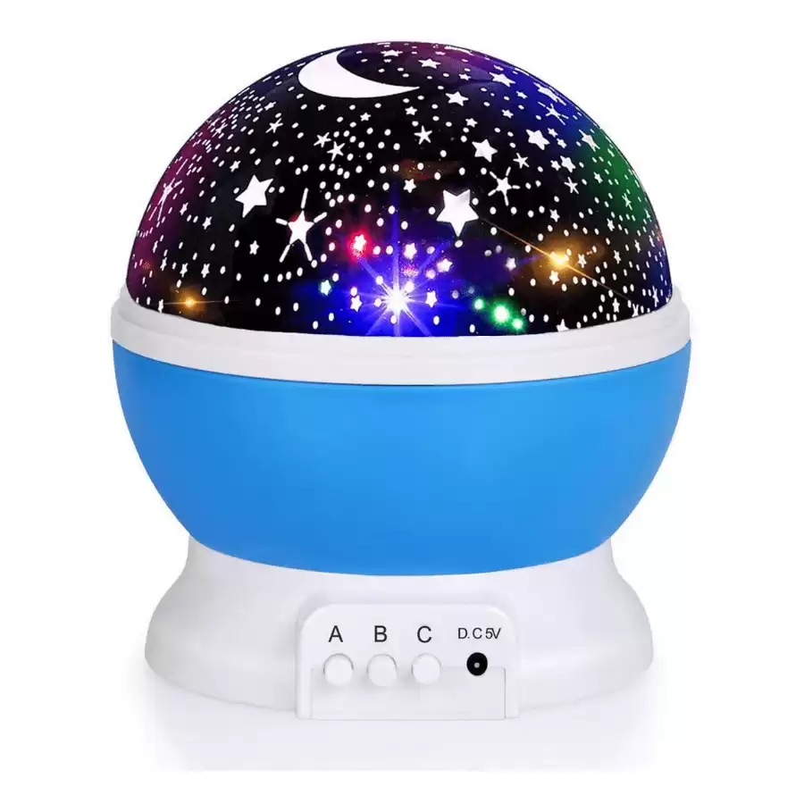 Luckkid Baby Night Light Moon Star Projector 360 Degree Rotation - 4 LED Bulbs 9 Light Color Changing with USB Cable, Unique Gifts for Men Women Kids Best Baby Gifts