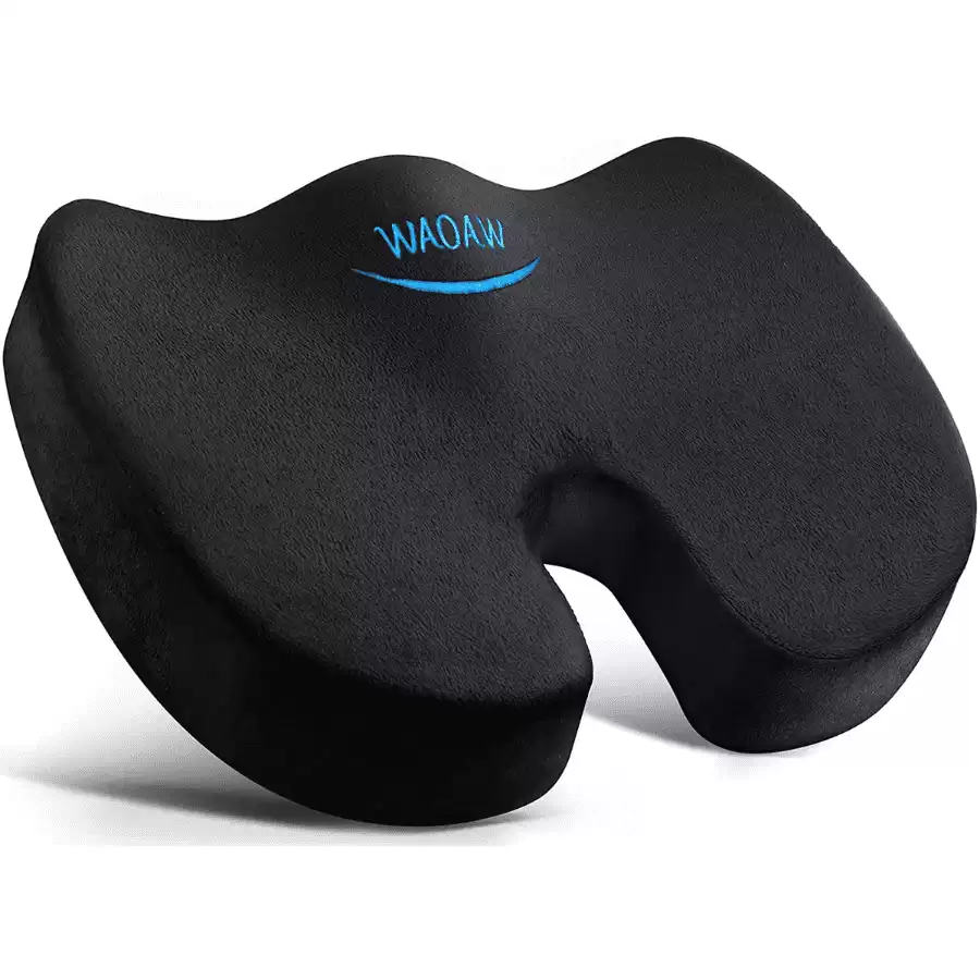 WAOAW Seat Cushion, Office Chair Cushions Butt Pillow for Long Sitting, Memory Foam Chair Pad for Lower Back, Coccyx, Tailbone Pain Relief