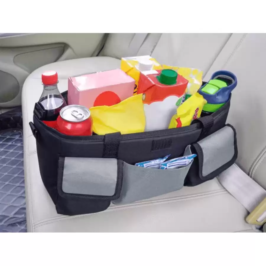 Auto Drive Universal Gray Portable Car Seat Organizer Mommy Bag Travel Bag