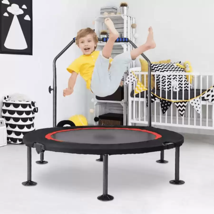 3.33' Round Indoor Kid / Toddler Trampoline with Handlebar