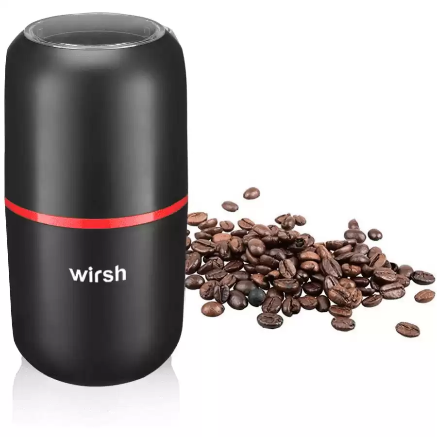 Wirsh Coffee Grinder - Herb grinder with Stainless Steel Blades,Spice Grinder with 15 Cups Large Capacity,150W Powerful grinder for Coffee Beans,Herb,Spices, Peanuts, Grains and More