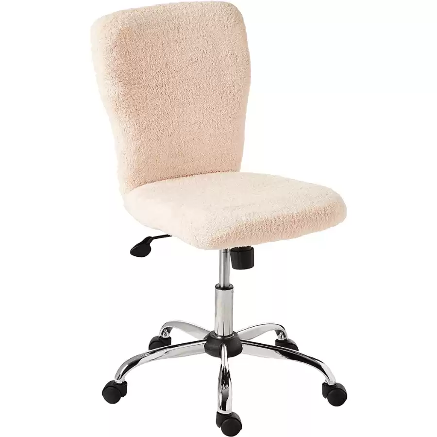 Boss Office Products Tiffany Fur Make-Up Modern Office Chair in Cream, 1 count