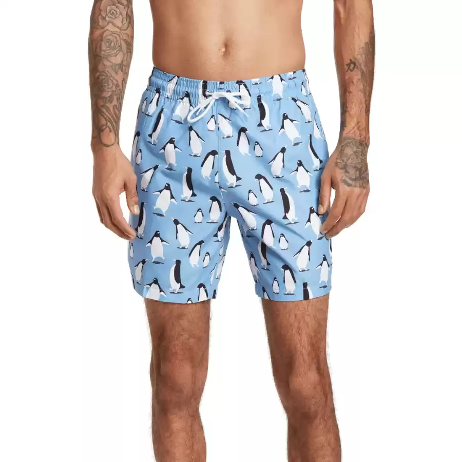 TRUNKS SURF AND SWIM CO Sano Short Penguin Print Swim Trunks