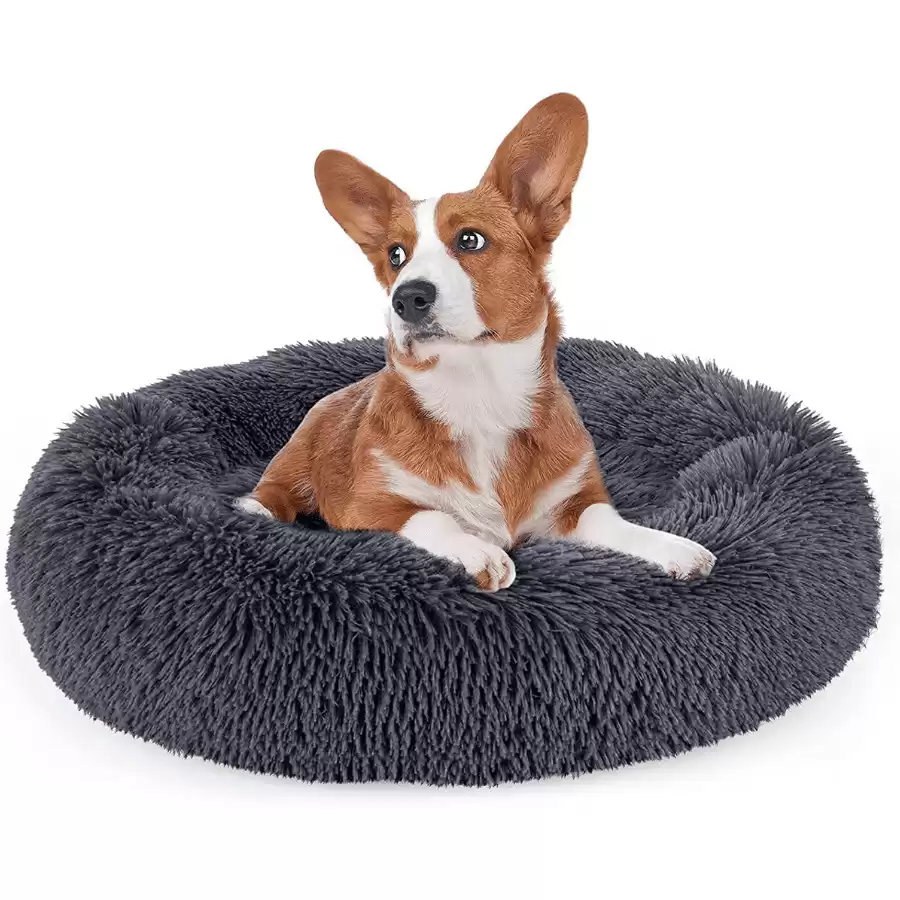 Dog Bed, Calming Dog Bed, Anti-Anxiety Donut Dog Cuddler Bed, Washable, Waterproof Non Slip Bottom Faux Fur Pet Bed,Multiple Sizes S-XL