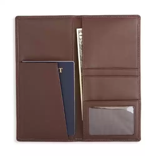 ROYCE NEW YORK Leather Passport Travel Organizer