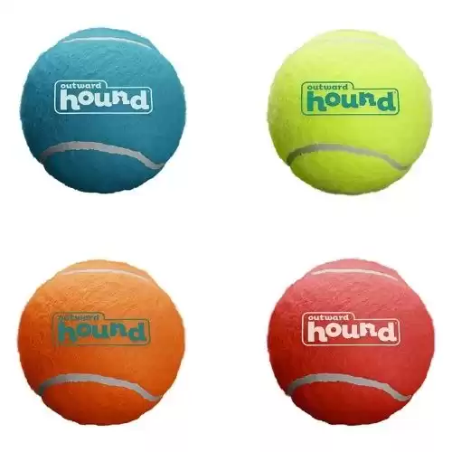 Outward Hound Squeaker Ballz, Tennis Ballz, Tennis Max Balls, Tennis Maze Craze - Squeaking and Fetching Tennis Ball Dog Toys