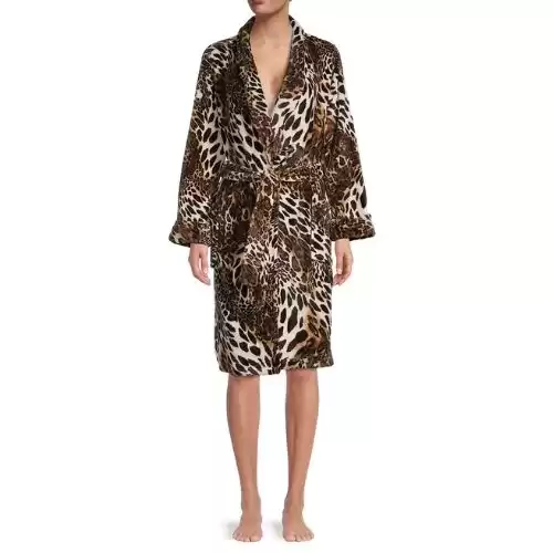 NATORI ​Leopard-Print Belted Robe