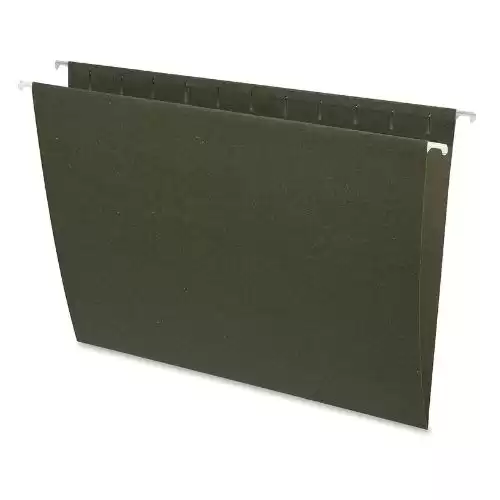 Business Source Standard Hanging File Folder, Letter Size, Box of 25, Green (26528)