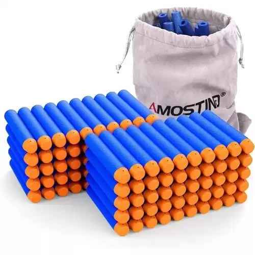 AMOSTING Refill Darts 100PCS Bullets Ammo Pack for Nerf N-Strike Elite Series – Blue