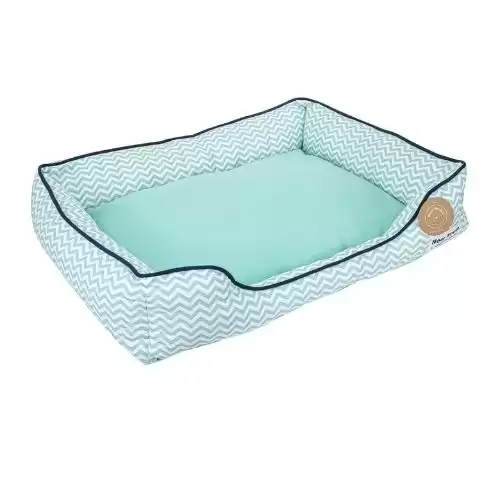 FETCH 4 PETS Jonathan Adler: Now House Chevron Teal Cuddler Dog Bed - Medium