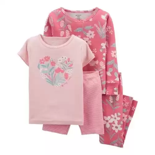 Carter's 4-Piece Floral 100% Snug Fit Cotton PJs