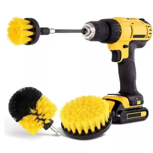 Hiware 4 Pcs Drill Brush Attachment Set - Power Scrubber Brush Cleaning Kit - All Purpose Drill Brush with Extend Attachment for Bathroom Surfaces, Grout, Floor, Tub, Shower, Tile, Kitchen and Car