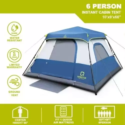 QOMOTOP 6 Person 60 Seconds Set Up Camping Tent