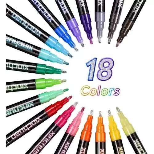 Outline Marker Pens,Metallic Markers,Super Squiggles Outline Markers-18 Color Shimmer Markers,Super Double LinePens for Painting and Easter