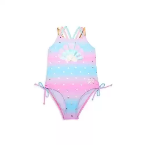 BETSEY JOHNSON Girl's Sequin Tie-Dye One-Piece Swimsuit