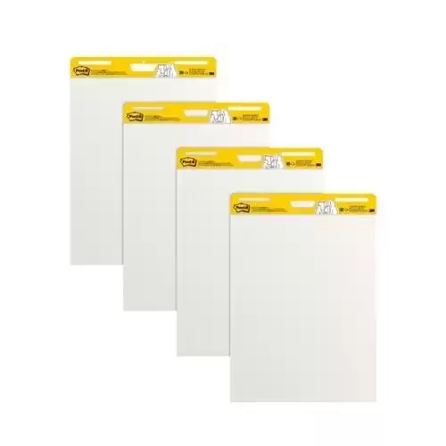 Post-it Super Sticky Easel Pads, 25 in. x 30 in., White, 4 Pads