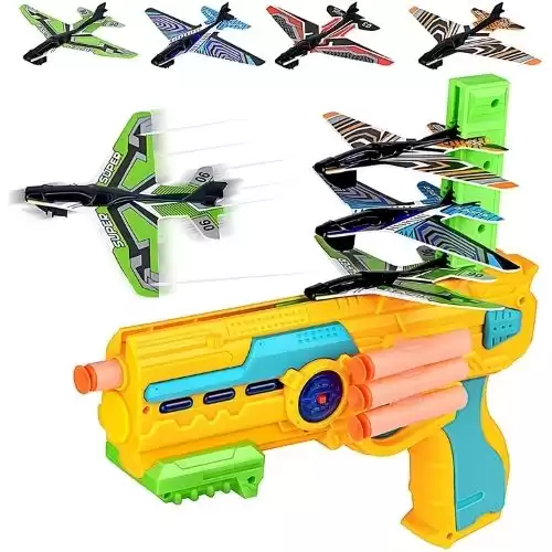 FFHAOYHAO Boy Toys Gun Bubble Catapult Plane