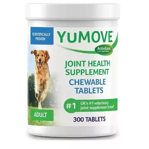 YuMOVE Adult Dog Tablets | Hip and Joint Supplement for Dogs with Glucosamine, Chondroitin, Hyaluronic Acid, Green Lipped Mussel | Dogs Aged 6 to 8 | 300 Tablets