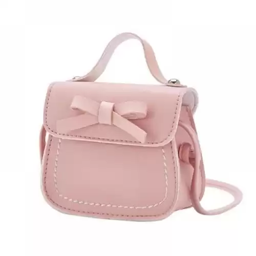 AmazingFashionDecoration Cute Bow Handbag for Girls, Crossbody Bag, Pink