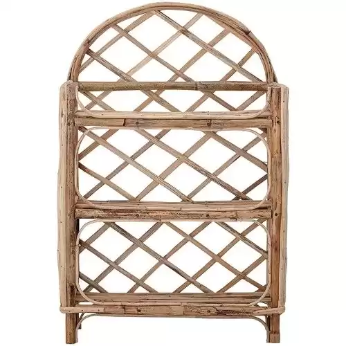 Bloomingville Rattan 3 Shelves Wall Shelf, Natural