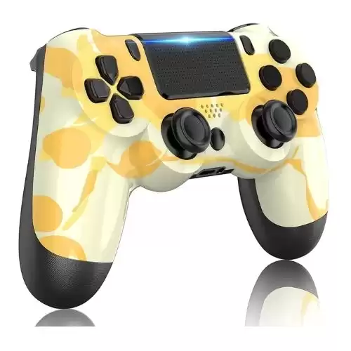 GOLDJU Wireless Controller for P-S4, Game Controller Compatible with PS-4/PS-4 Pro/PS-4 Slim (Yellow Camo)