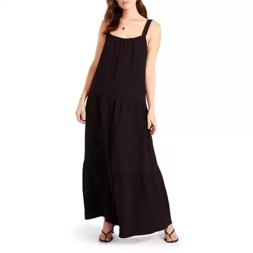 BB Dakota Arianna Sleeveless Tiered Cotton Maxi Dress