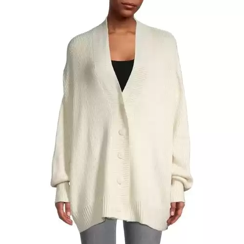 DANIELLE BERNSTEIN Ribbed Oversized Cardigan