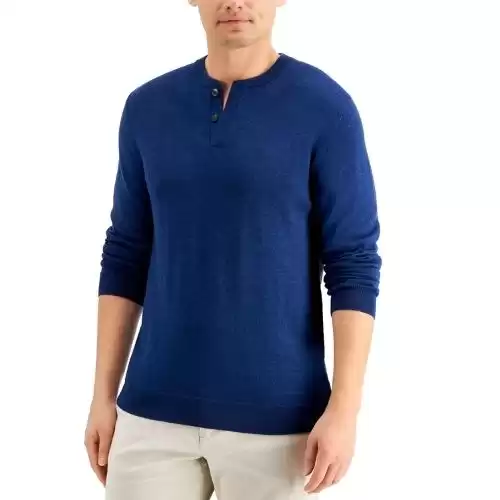 Club Room Men's Merino Solid Henley Sweater