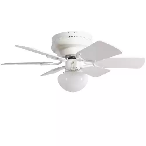 Design House 157321 Atrium 30-Inch Traditional Indoor Hugger/Low Profile Mount Ceiling Fan with Light Kit, Reversible Blades, LED, White