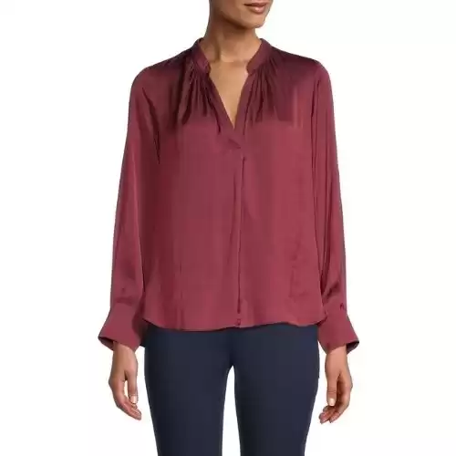 ZADIG & VOLTAIRE Tink Mandarin Collar Satin Tunic