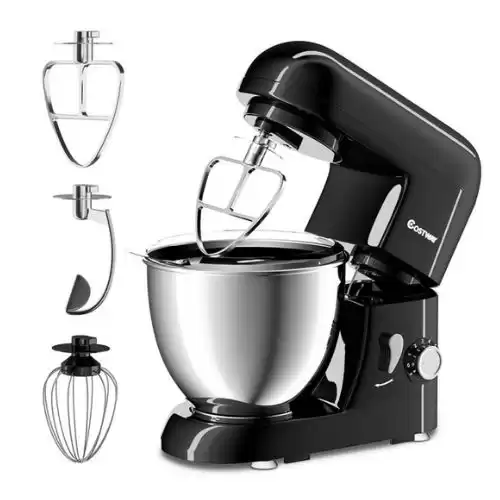 Costway Electric Food Stand Mixer 6 Speed 4.3Qt 550W Tilt-Head Stainless Steel Bowl