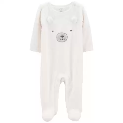 Carter's Bear Fuzzy Sleep and Play Coverall