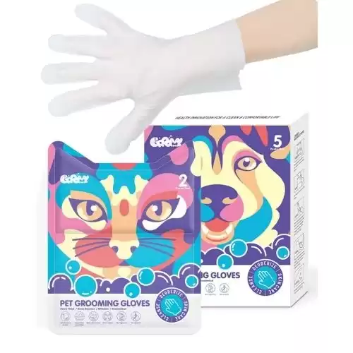 HICC GROOM! Pet Grooming Glove Wipes | Itch Relief Wipes for Pet Cleanse Eyes, Ears, Body, Butt and Paws | Hypoallergenic Wipes For Dogs & Cats | 5 Pairs