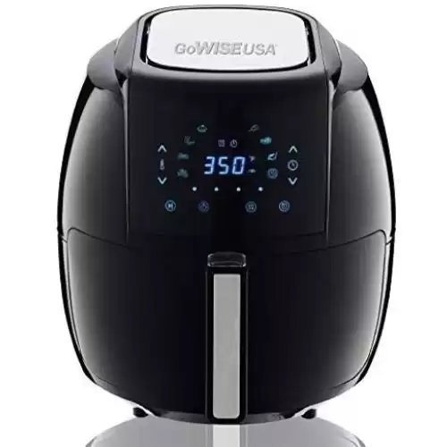 GoWISE USA 1700-Watt 5.8-QT 8-in-1 Digital Air Fryer with Recipe Book, Black