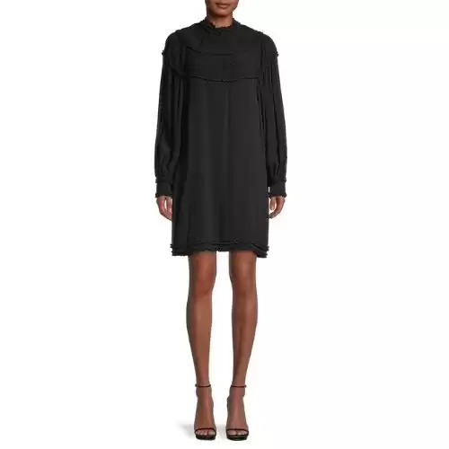 FENDI Ruffle Silk Crepe De Chine Dress