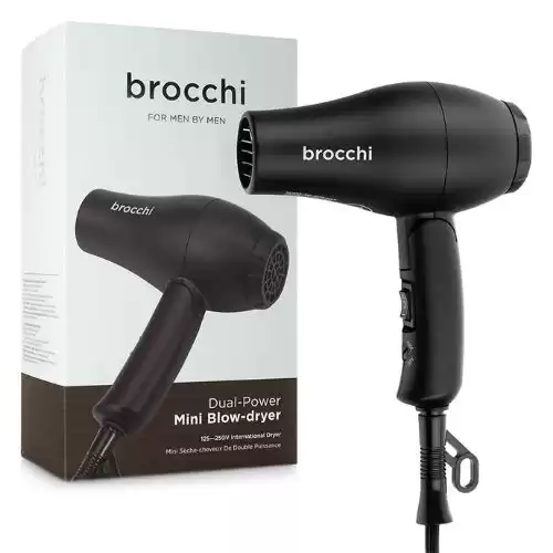 BROCCHI Mini Travel Dual-Power Blow-Dryer